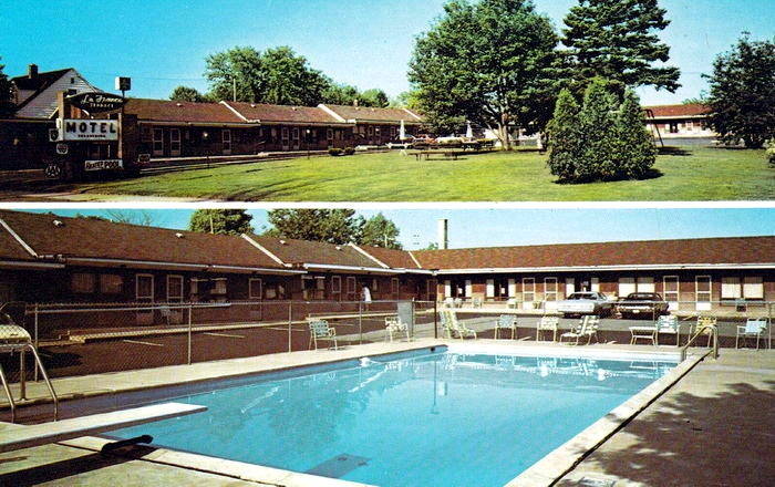 LaFrance Terrace Motel (Freedom Inn) - Old Postcard (newer photo)